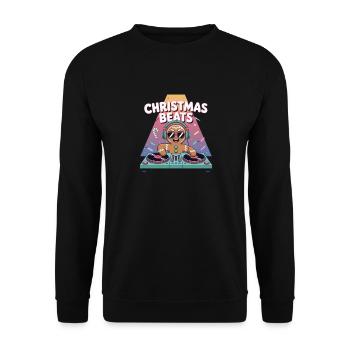 Weihnachtsbeats DJ Lebkuchen - Unisex Pullover - Schwarz - Vorne - Alina (178cm) & Michal (187cm)