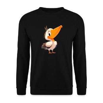 Pelicans Pelican - Unisex Sweatshirt - black - Front - Alina (178cm) & Michal (187cm)