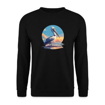 Pelicans Pelican - Unisex Sweatshirt - black - Front - Alina (178cm) & Michal (187cm)