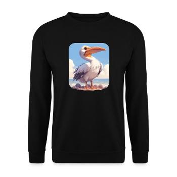 Pelicans Pelican - Unisex Sweatshirt - black - Front - Alina (178cm) & Michal (187cm)