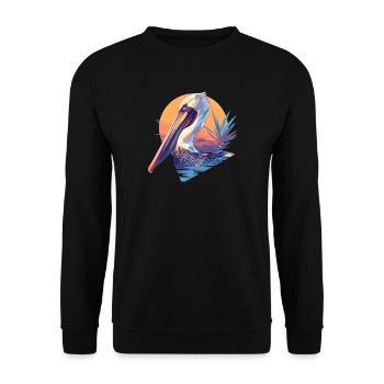 Pelicans Pelican - Unisex Sweatshirt - black - Front - Alina (178cm) & Michal (187cm)