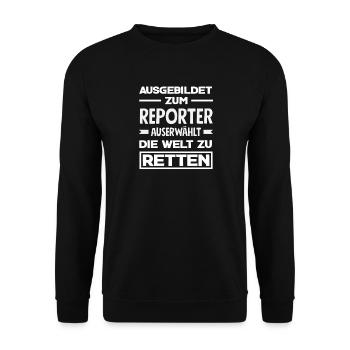Investigativer Reporter Journalist Ausgebiltet - Unisex Pullover - Schwarz - Vorne - Alina (178cm) & Michal (187cm)