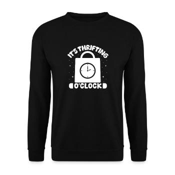 Friperie C’est la friperie O ́Clock Love Thrifting - Sweat-shirt Unisexe - noir - Devant - Alina (178cm) & Michal (187cm)