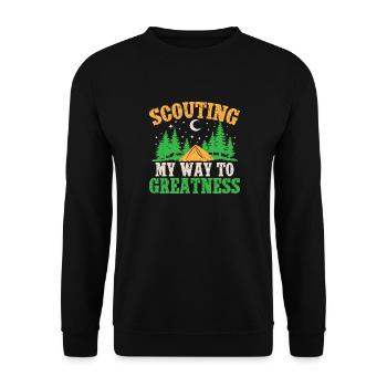 Chef scout Mon chemin vers la grandeur Scout - Sweat-shirt Unisexe - noir - Devant - Alina (178cm) & Michal (187cm)