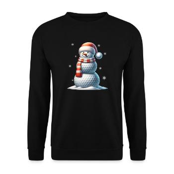 GOlf Christmas Sports Santa Claus - Unisex Sweatshirt - black - Front - Alina (178cm) & Michal (187cm)