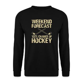 Hockey Eishockey Eishockeyspieler Geschenk - Unisex Sweatshirt - black - Front - Alina (178cm) & Michal (187cm)