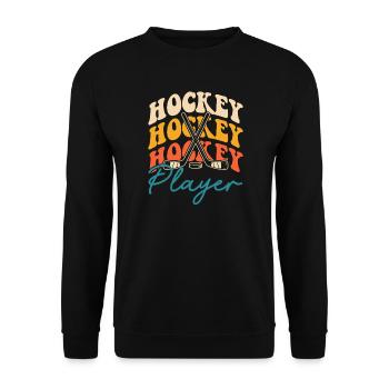 Hockey Eishockey Eishockeyspieler Geschenk - Unisex Sweatshirt - black - Front - Alina (178cm) & Michal (187cm)