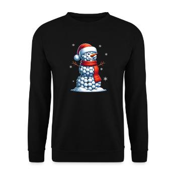 GOlf Christmas Sports Santa Claus - Unisex Sweatshirt - black - Front - Alina (178cm) & Michal (187cm)