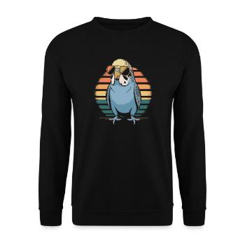 Perruche ondulée - Sweat-shirt Unisexe - noir - Devant - Alina (178cm) & Michal (187cm)
