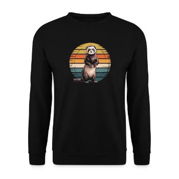 Furet - Sweat-shirt Unisexe - noir - Devant - Alina (178cm) & Michal (187cm)