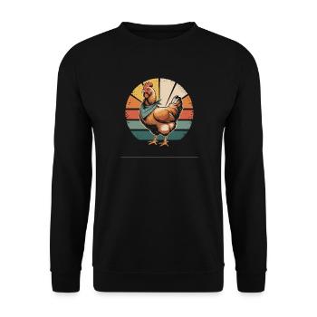 Poulets Poulet - Sweat-shirt Unisexe - noir - Devant - Alina (178cm) & Michal (187cm)