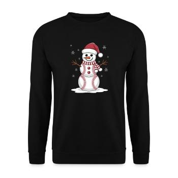 BAseball Christmas Sports Santa Claus - Unisex Sweatshirt - black - Front - Alina (178cm) & Michal (187cm)