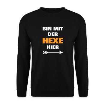 Je suis ici avec la sorcière – look du partenaire d’Halloween - Sweat-shirt Unisexe - noir - Devant - Alina (178cm) & Michal (187cm)