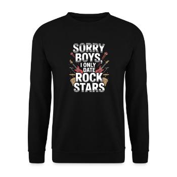 Festival Sorry Boys I Only Date Rock Stars Groupie - Unisex Sweatshirt - black - Front - Alina (178cm) & Michal (187cm)