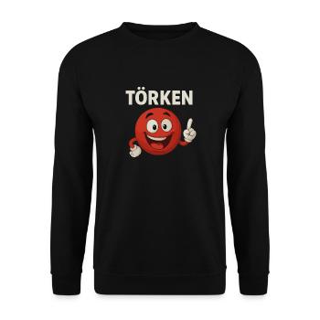 Drôle Dire Törken Dessin animé Drôle Dinde Mème - Sweat-shirt Unisexe - noir - Devant - Alina (178cm) & Michal (187cm)