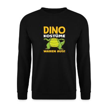 Dino Kostüm Lustiges Karneval Helau Fasching Alaaf - Unisex Pullover - Schwarz - Vorne - Alina (178cm) & Michal (187cm)