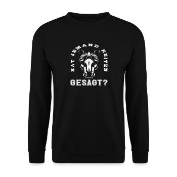 Pferdemädchen Reiten Hobby Reiter - Unisex Pullover - Schwarz - Vorne - Alina (178cm) & Michal (187cm)
