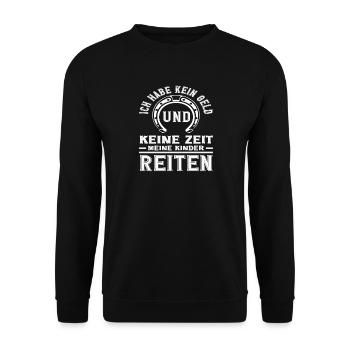n’ont pas d’argent cheval fille équitation poney fans - Sweat-shirt Unisexe - noir - Devant - Alina (178cm) & Michal (187cm)