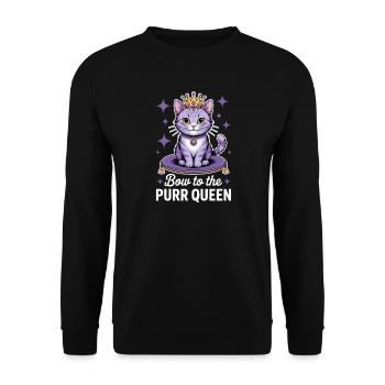 Katzen Spruch Katze Lustiges Katzen Geschenk - Unisex Pullover - Schwarz - Vorne - Alina (178cm) & Michal (187cm)