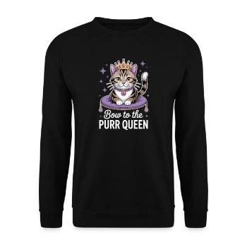 Katzen Spruch Katze Lustiges Katzen Geschenk - Unisex Pullover - Schwarz - Vorne - Alina (178cm) & Michal (187cm)