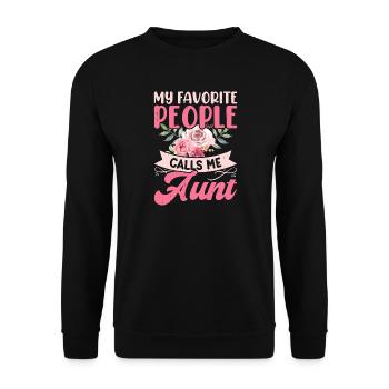 Tante Cadeau Meilleure Tante Du Monde - Sweat-shirt Unisexe - noir - Devant - Alina (178cm) & Michal (187cm)