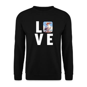 Pelicans Pelican - Unisex Sweatshirt - black - Front - Alina (178cm) & Michal (187cm)