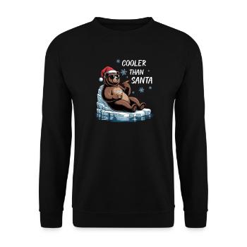 Santa Funny Christmas Christmas with Saying - Unisex Sweatshirt - black - Front - Alina (178cm) & Michal (187cm)