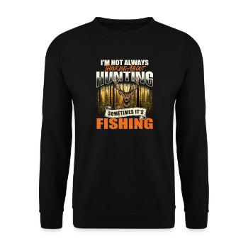 Penser que la chasse ou la pêche est amusante à l’extérieur - Sweat-shirt Unisexe - noir - Devant - Alina (178cm) & Michal (187cm)