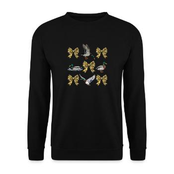 Ducks Camo Bows Waterfowl Hunting Style - Unisex Sweatshirt - black - Front - Alina (178cm) & Michal (187cm)
