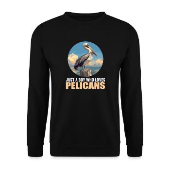 Pelicans Pelican - Unisex Sweatshirt - black - Front - Alina (178cm) & Michal (187cm)