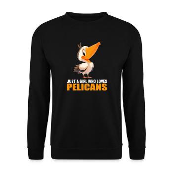 Pelicans Pelican - Unisex Sweatshirt - black - Front - Alina (178cm) & Michal (187cm)