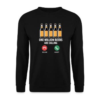 Un million de bières vous appellent - Funny Drinking Mem - Sweat-shirt Unisexe - noir - Devant - Alina (178cm) & Michal (187cm)