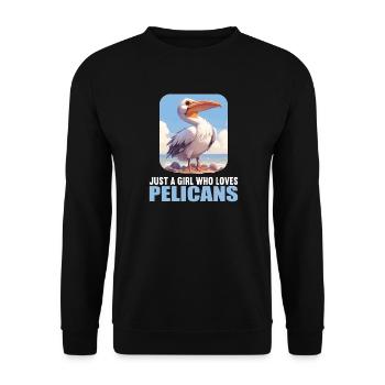 Pelicans Pelican - Unisex Sweatshirt - black - Front - Alina (178cm) & Michal (187cm)