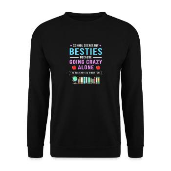 School Secretary School Secretary - Unisex Sweatshirt - black - Front - Alina (178cm) & Michal (187cm)