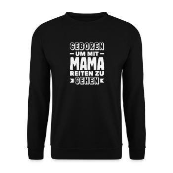 Avec maman cheval fille équitation poney fans cavaliers - Sweat-shirt Unisexe - noir - Devant - Alina (178cm) & Michal (187cm)