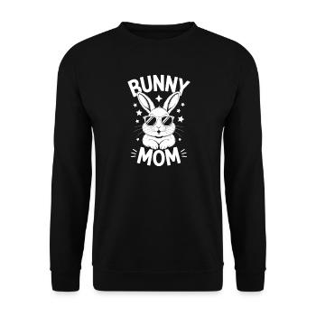 Hasen Spruch Mama Kaninchen Lustige Hasen Geschenk - Unisex Pullover - Schwarz - Vorne - Alina (178cm) & Michal (187cm)