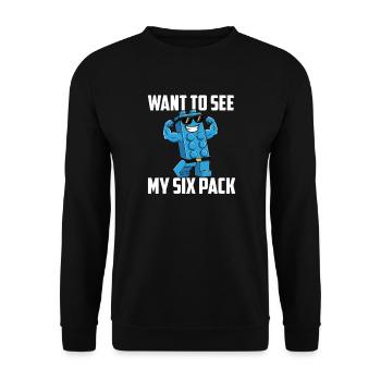 Willst du meinen Sixpack Brick Builder Block sehen  - Unisex Pullover - Schwarz - Vorne - Alina (178cm) & Michal (187cm)