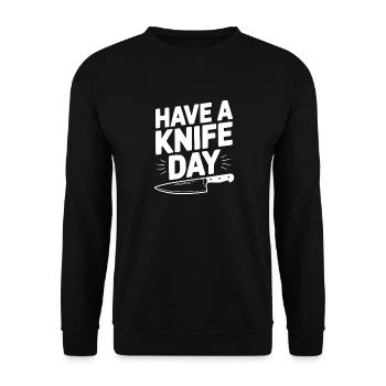 Journée Have a Knife - Sweat-shirt Unisexe - noir - Devant - Alina (178cm) & Michal (187cm)