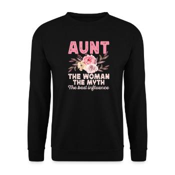 Tante Cadeau Meilleure Tante Du Monde - Sweat-shirt Unisexe - noir - Devant - Alina (178cm) & Michal (187cm)