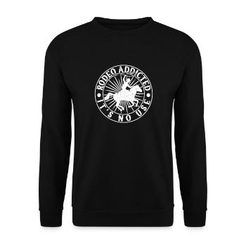 Rodeo Horse Riding Rodeo Addicted Cowboy - Unisex Pullover - Schwarz - Vorne - Alina (178cm) & Michal (187cm)