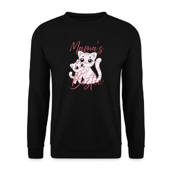 Mama und Kätzchen Bestie - Unisex Pullover - Schwarz - Vorne - Alina (178cm) & Michal (187cm)