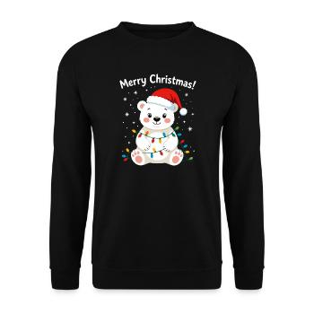 Ours polaire Noël Mignon Joyeux Noël Pôle Nord - Sweat-shirt Unisexe - noir - Devant - Alina (178cm) & Michal (187cm)