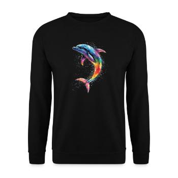 Dolphin Diver Dolphins Ocean Cute Dolphins Dolphin - Unisex Sweatshirt - black - Front - Alina (178cm) & Michal (187cm)