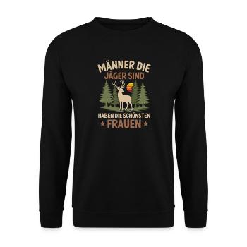 Les hommes qui sont des chasseurs Chasse Chasse Dicton - Sweat-shirt Unisexe - noir - Devant - Alina (178cm) & Michal (187cm)