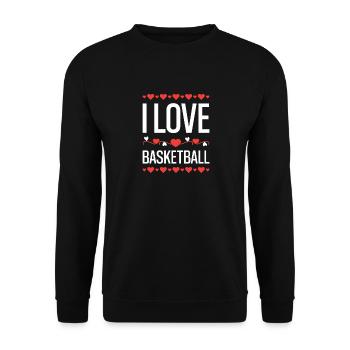 I Love Basketball - Unisex Sweatshirt - black - Front - Alina (178cm) & Michal (187cm)