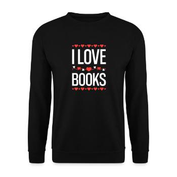 I Love Books - Unisex Sweatshirt - black - Front - Alina (178cm) & Michal (187cm)