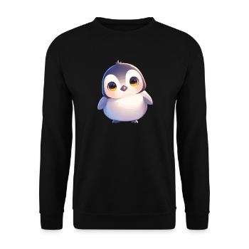 Pinguine Pinguin - Unisex Pullover - Schwarz - Vorne - Alina (178cm) & Michal (187cm)