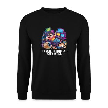 Funny If I Won The Lottery You’d Notice Yacht boat - Unisex Pullover - Schwarz - Vorne - Alina (178cm) & Michal (187cm)