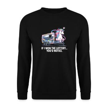 Funny If I Won The Lottery You’d Notice Yacht boat - Unisex Pullover - Schwarz - Vorne - Alina (178cm) & Michal (187cm)
