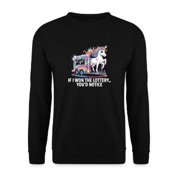 Funny If I Won The Lottery You’d Notice Yacht boat - Unisex Pullover - Schwarz - Vorne - Alina (178cm) & Michal (187cm)
